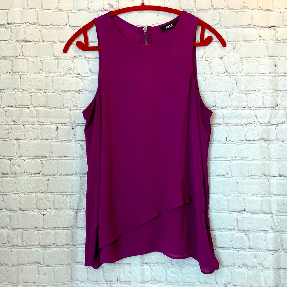 Silky Sleeveless Blouse, Vibrant Purple